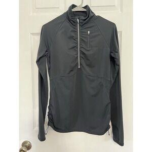 Athleta Alacrity Half Zip Gray Athletic Gym Travel‎ Jacket Front Pocket Size S/M